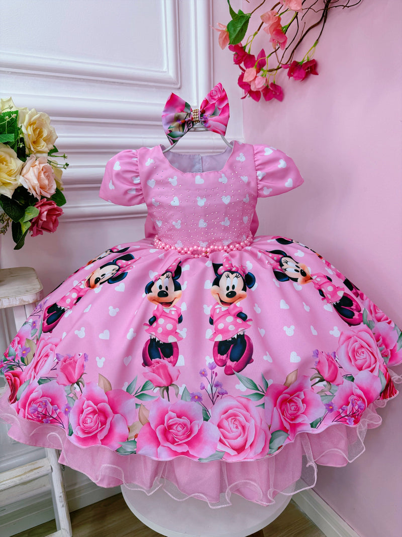 Vestido da minnie cor shops de rosa